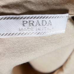 Pre Owned Prada Vintage Beige Cotton Polo T-Shirt M