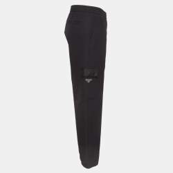 Prada Black Virgin Wool Drawstring Jogger Pants M