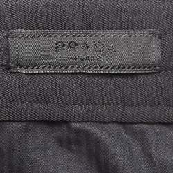 Prada Black Virgin Wool Drawstring Jogger Pants M