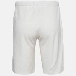 Prada White Metal Triangle Terry Bermuda Shorts M