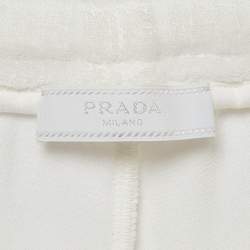 Prada White Metal Triangle Terry Bermuda Shorts M