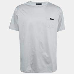 Prada Grey Cotton Chest Pocket Half Sleeve T-Shirt XXXL