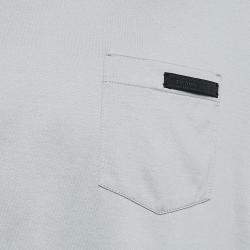 Prada Grey Cotton Chest Pocket Half Sleeve T-Shirt XXXL