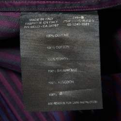 Pre Owned Prada Bicolor Striped Cotton Long Sleeve Shirt M