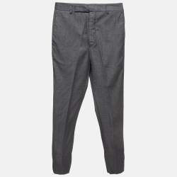 Prada Grey Wool Regular Trousers XS