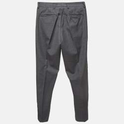 Prada Grey Wool Regular Trousers XS