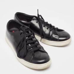 Prada Black Leather Lace Up Sneakers Size 42