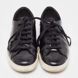 Prada Black Leather Lace Up Sneakers Size 42