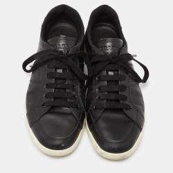 Prada Black Leather Low Top Sneakers Size 43