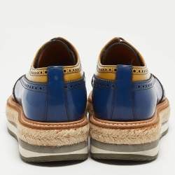 Prada Multicolor Leather  Lace Up Oxfords Size 40.5