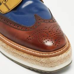Prada Multicolor Leather  Lace Up Oxfords Size 40.5