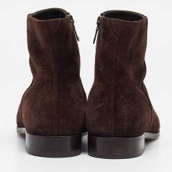 Prada Brown Suede Ankle Boots Size 41.5