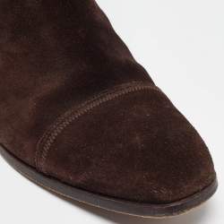Prada Brown Suede Ankle Boots Size 41.5