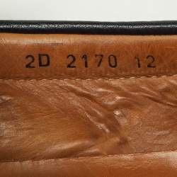 Prada Blue Leather Slip On Loafers Size 46