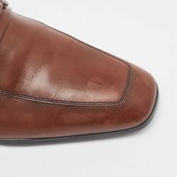 Prada Brown Leather Slip On Loafers Size 41.5