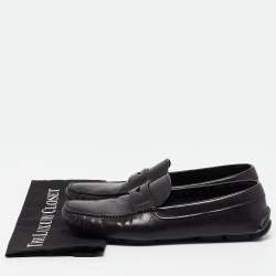 Prada Black Leather Penny Loafers Size 43.5