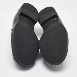 Prada Black Brushed Leather Slip On Loafers Size 44