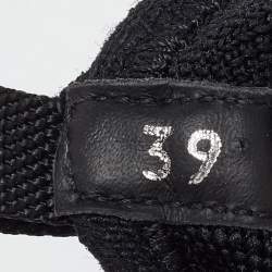 Prada Black Knit Fabric Lace Up Sneakers Size 39
