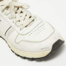 Prada White Leather and Mesh Low Top Sneakers Size 44