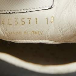 Prada White Leather and Mesh Low Top Sneakers Size 44