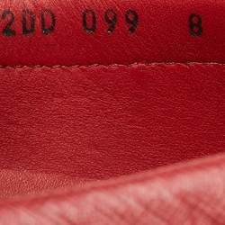 Pre Owned Prada Dark Red Leather Buckle Loafers Size 42