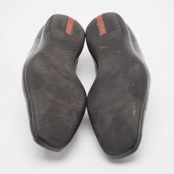 Pre Owned Prada Black Leather Slip On Loafers Size 45