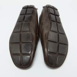 Prada Brown Leather Slip On Loafers Size 39.5