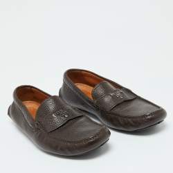 Prada Brown Leather Slip On Loafers Size 39.5