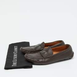 Prada Brown Leather Slip On Loafers Size 39.5