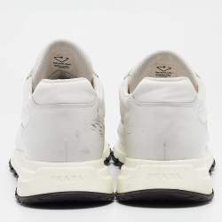 Prada White Leather Prax 01 Low Top Sneakers Size 45.5