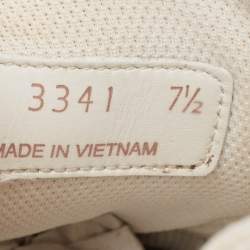 Pre Owned Prada White Leather Lace Up Sneakers Size 41.5