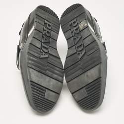 Prada Black Brushed Leather Velcro Brogues Size 41.5