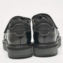 Prada Black Brushed Leather Velcro Brogues Size 41.5
