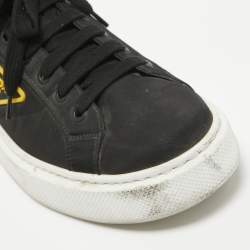 Prada Black Canvas Gabardine Lace Up Sneakers Size 44