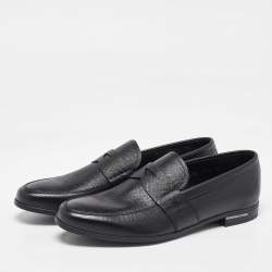 Prada Black Leather Penny Loafers Size 39.5