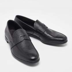 Prada Black Leather Penny Loafers Size 39.5