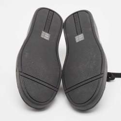 Prada Black Brushed Leather Low Top Sneakers Size 39