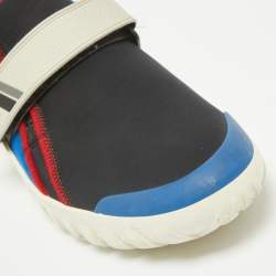Prada Black Neoprene and Rubber Low Top Sneakers Size 43