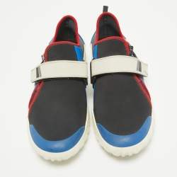 Prada Black Neoprene and Rubber Low Top Sneakers Size 43