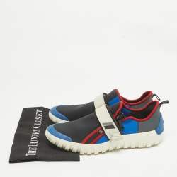 Prada Black Neoprene and Rubber Low Top Sneakers Size 43