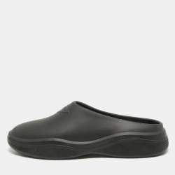 Prada Black Rubber Slip On Mules Size 42