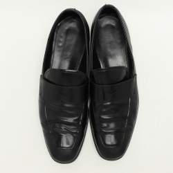 Prada Black Leather Penny Loafers Size 42