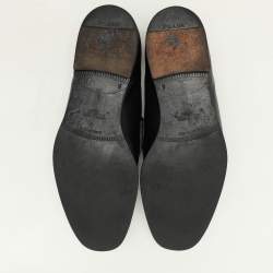 Prada Black Leather Penny Loafers Size 42