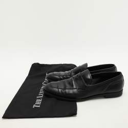 Prada Black Leather Penny Loafers Size 42