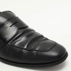 Prada Black Leather Penny Loafers Size 42