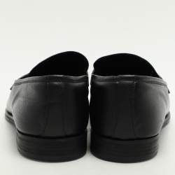 Prada Black Leather Penny Loafers Size 42