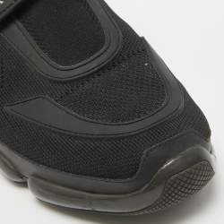 Prada Black Knit Fabric and Rubber Cloudbust Sneakers Size 42
