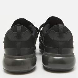 Prada Black Knit Fabric and Rubber Cloudbust Sneakers Size 42