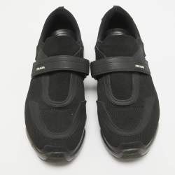 Prada Black Knit Fabric and Rubber Cloudbust Sneakers Size 42