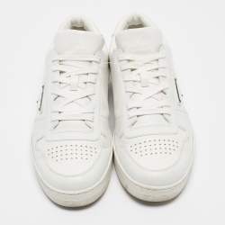 Pre Owned Prada White Leather Downtown Low Top Sneakers Size 42.5